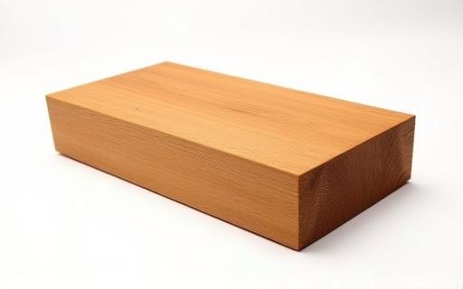Sample piece of beautiful teak wood showing its characteristic grain and color